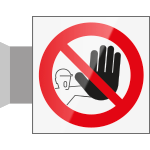 [SECT17BB] SECT17BB - segnale in vetro CRYSTAL a bandiera bifacciale 200x200 piu'simbolo