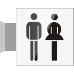 [SECT21BB] SECT21BB - segnale in vetro CRYSTAL a bandiera bifacciale 200x200 piu'simbolo