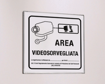 [SEM5008A] SEM5008A - segnale alluminio METAL monofacciale 150x150 Area Videosorvegliata