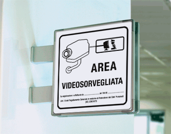 [SEM5008BG] SEM5008BG - segnale alluminio METAL bifacciale Area Videosorvegliata