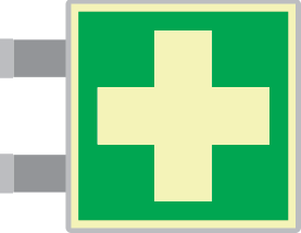 [SEMLE15101BA] SEMLE15101BA - targa bifacciale fotoluminescente METAL Pronto soccorso EN ISO 7010