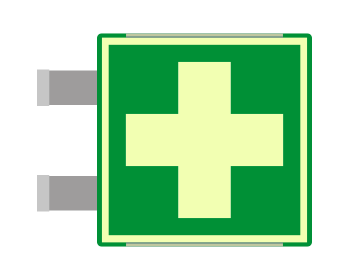 [SEMLE15101BAC] SEMLE15101BAC - segnale luminescente allum.METAL VERDE bifacciale Pronto Soccorso
