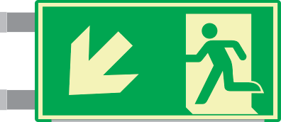 [SEMLE715107BNC] SEMLE715107BNC - segnaletica all.Metal VERDE bifacciale luminescente EN ISO 7010