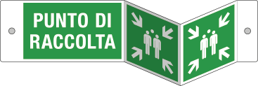 [SEPE20153BDQ] SEPE20153BDQ - segnale PLEXIGLASS bifacciale fissaggio vite PUNTO DI RACCOLTA