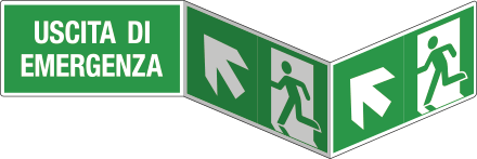 [SEPE720105BIS] SEPE720105BIS - segnale PLEXIGLASS bifacciale fissaggio invisibile USCITA EMERGENZA