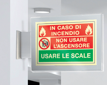 [SEPSE160B] SEPSE160B - targa Plexi bifacciale  Non usare l'ascensore