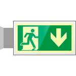 [SEPSE715104BR] SEPSE715104BR - targa PLexiglass bifac. Uscita emergenza indietro EN ISO 7010 E002