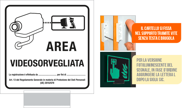 [SIC5008A] SIC5008A - sistema COLORFIX GRIGIO monofacciale Area Videosorveglianza (agg.GDPR)