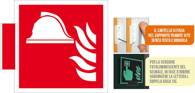 [SICE15111BA] SICE15111BA - sistema COLORFIX ROSSO bifacciale Presidio Antincendio EN ISO 7010