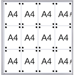 [SMBT312] SMBT312 - Bacheca per interni retro in lamiera magnetica per 12 fogli A4