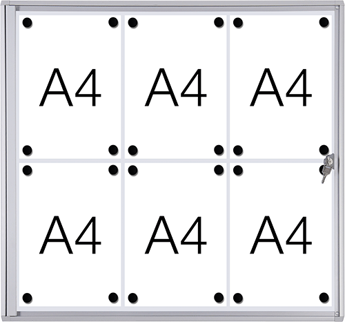 [SMBT36] SMBT36 - Bacheca per interni retro in lamiera magnetica per 6 fogli A4