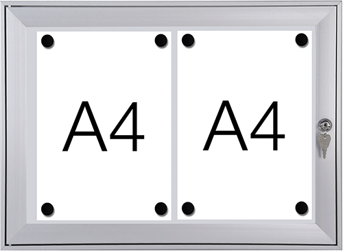 [SMBT52] SMBT52 - bacheca per esterni retro lamiera apertura a libro per 2 fogli A4