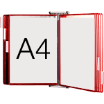 [SMCA410R] SMCA410R - leggio da muro con 10 buste formato A4 colore ROSSO