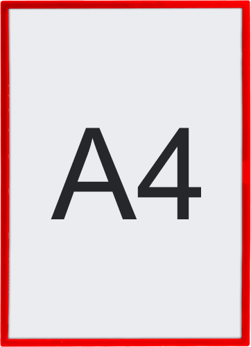 [SMCA489R] SMCA489R - cornice murale magnetica formato A4 perimetro rigido in PVC col.ROSSO