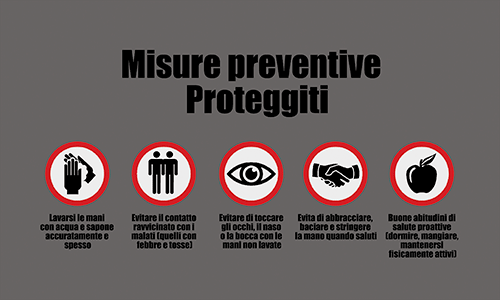 [TPJ3510] TPJ3510 - Tappeto "Misure preventive" colore grigio e scritte nere