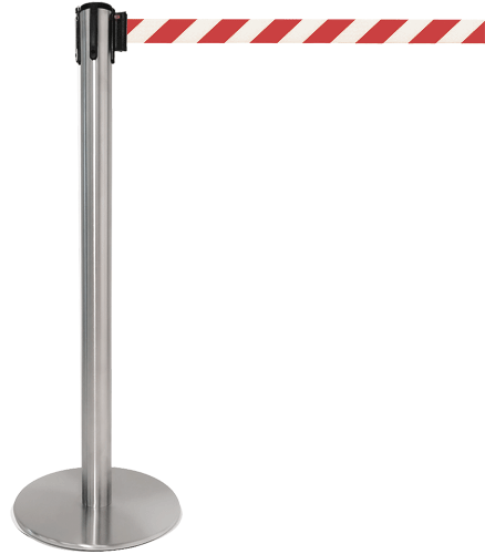 [TSP201RW] TSP201RW - colonnina SAFE IN modello PLUS acciaio spazzolato nastro BIANCO/ROSSO