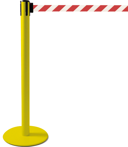 [TSP204RW] TSP204RW - colonnina SAFE IN modello PLUS colore giallo con nastro BIANCO/ROSSO