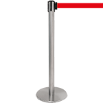 [TSP206R] TSP206R - colonnina SAFE IN modello PLUS in acciaio cromato lucido nastro ROSSO