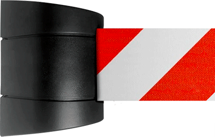[TST500RW] TST500RW - testina a muro SAFE IN nera nastro 5 mt ROSSO/BIANCO