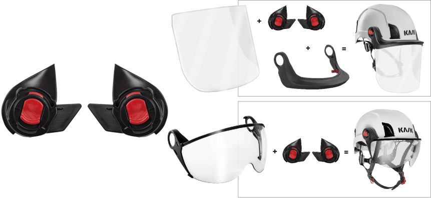 [TV004] TV004 - Coppia adattatori per visiera Zen con elmetto