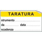 [U9751] U9751 - Foglio n.10 etichetta adesiva 40x20 mm TARATURA