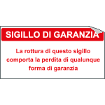 [U9756] U9756 - Foglio n.10 etichette adesive formato mm 40x20 SIGILLO DI GARANZIA