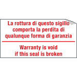 [U9757] U9757 - Foglio n.10 etichette adesive formato mm 40x20 LA ROTTURA DEL SIGILLO