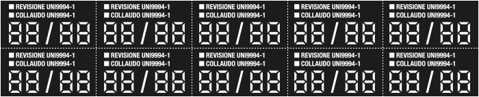 [U9770] U9770 - Foglio n.10 etichette adesive formato mm 40x20 REVISIONE / COLLAUDO