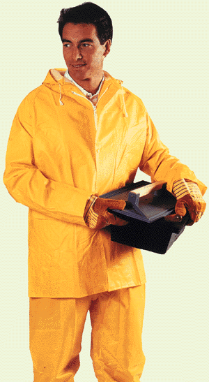 [VPP1710L] VPP1710L - Giacca e pantalone antipioggia PVC giallo tg.L