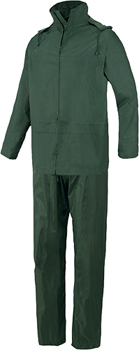 [VPP1720L] VPP1720L - Giacca e pantalone antipioggia PVC verde tg.L