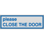 [YE96693] YE96693 - Label silver PLEASE COLSE THE DOOR