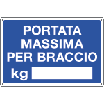 [2604] 2604 - Cartello Portata massima per braccio