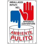 [2908] 2908 - Cartello Imballaggi rifiuti nell'apposito contenitore