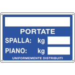 [3130] 3130 - Cartello informazione PORTATE SPALLA/PIANO KG