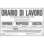 [3301] 3301 - Cartello ORARIO DI lavoro  standard