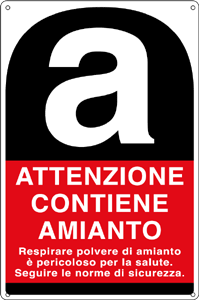 [3564] 3564 - Cartello ATTENZIONE CONTIENE AMIANTO