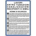 [3620] 3620 - Cartello NORME per lavori ENTRO TUBAZ.ecc.