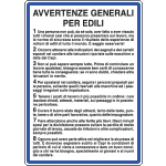 [3625] 3625 - Cartello NORME avvertenze   GENERALI PER EDILI