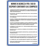 [3642] 3642 - Cartello NORME USO RECIPIENTI DI GAS COMPR.
