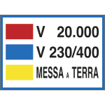 [3785] 3785 - Cartello V.20000- V.230/400-MESSA A TERRA