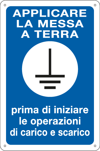 [7617] 7617 - Cartello APPLICARE LA MESSA A TERRA..