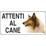 [8506] 8506 - Cartello ATTENTI AL CANE (collie)