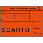 [9702] 9702 - Etichetta adesiva fondo rosso Scartello O