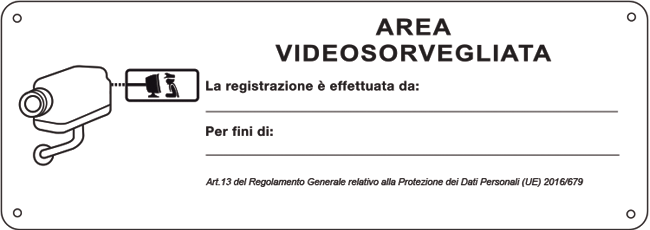 [21388] 21388 - cart. area videosorvegliata (D.LGS. n.101 del 10/08/2018)