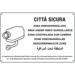 [27338] 27338 - cartello alluminio AREA VIDEOSORVEGLIATA (D.LGS. n.101 del 10/08/2018)