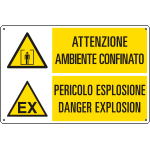 [29340] 29340 - Cartello multisimbolo ambiente confinato pericolo esplosione....
