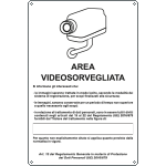 [33328] 33328 - Cartello AREA SOTTOPOSTA A VIDEOSORVEGLIANZA (D. LGS. n. 101 10/08/18