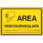 [33368] 33368 - cartello AREA SOTTOPOSTA A VIDEOSORVEGLIANZA(D.LGS.n.101 del 10/08/18)