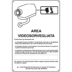 [33388] 33388 - cartello AREA SOTTOPOSTA A VIDEOSORVEGLIANZA(D.LGS.n.101 del 10/08/18)