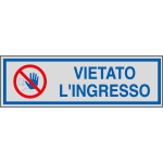 [96672] 96672 - Etichette argento vietato L'INGRESSO